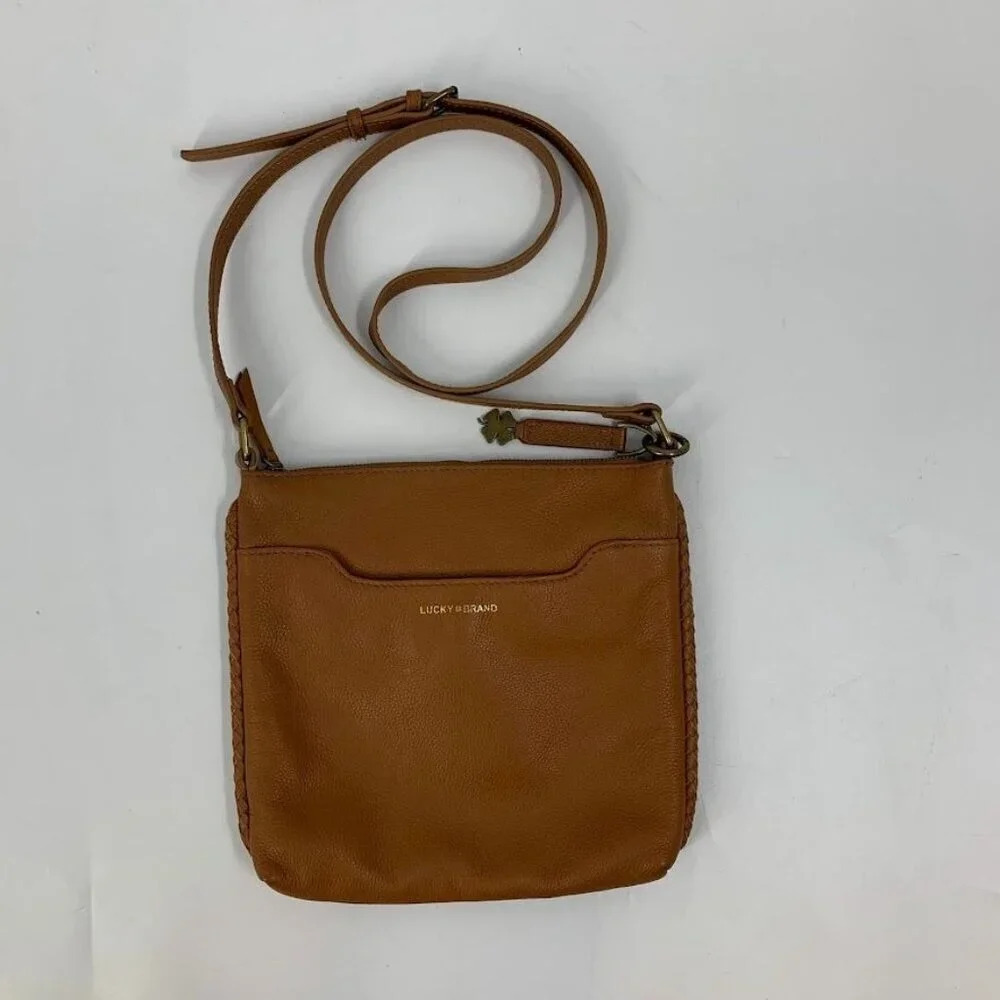 Lucky Brand Crossbody Bag Brown Leather‎ Handbag Purse